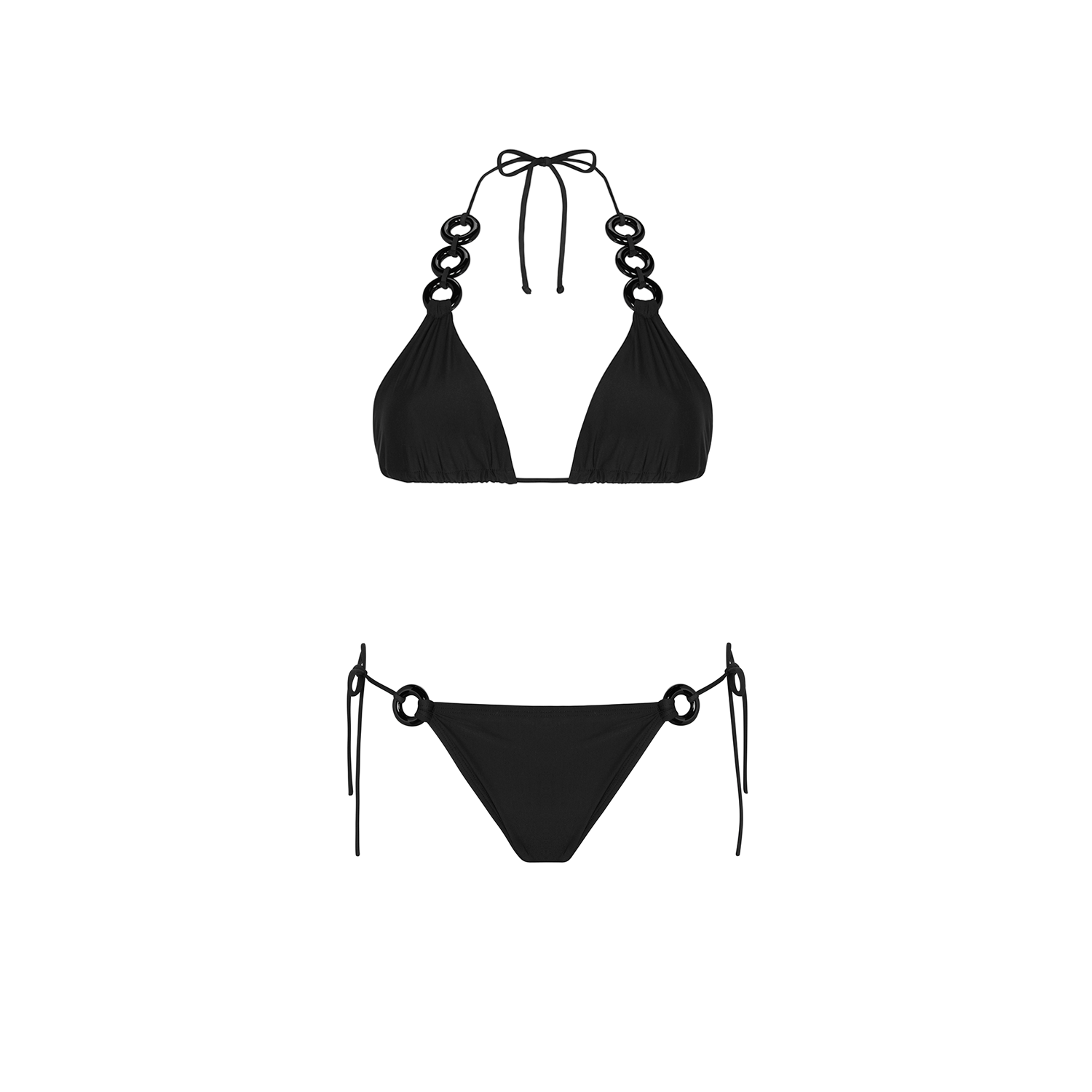 Side Tie Brazilian Bottom Black