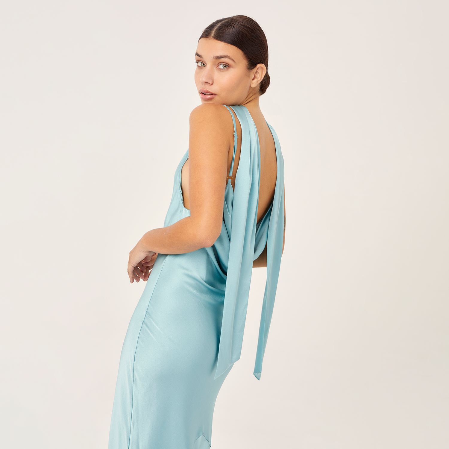 Slip Maxi Dress Turquoise