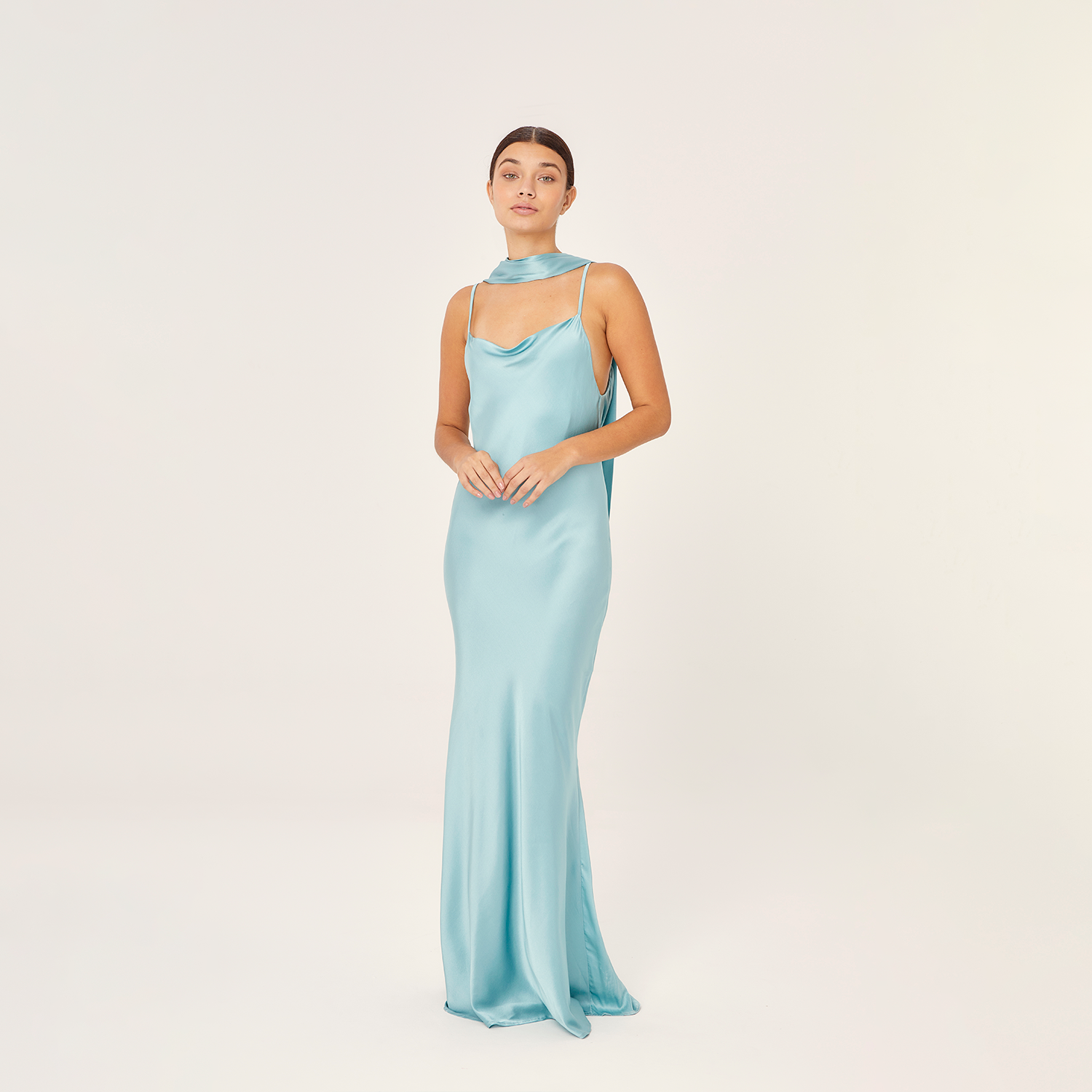 Slip Maxi Dress Turquoise