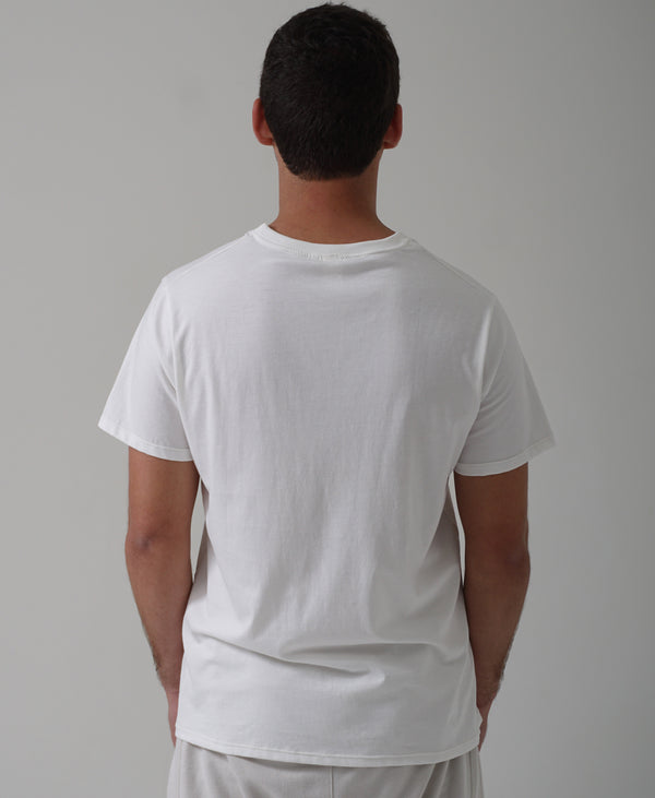 Camiseta cuello V hombre 100% Algodón Pima 30/1 Blanco