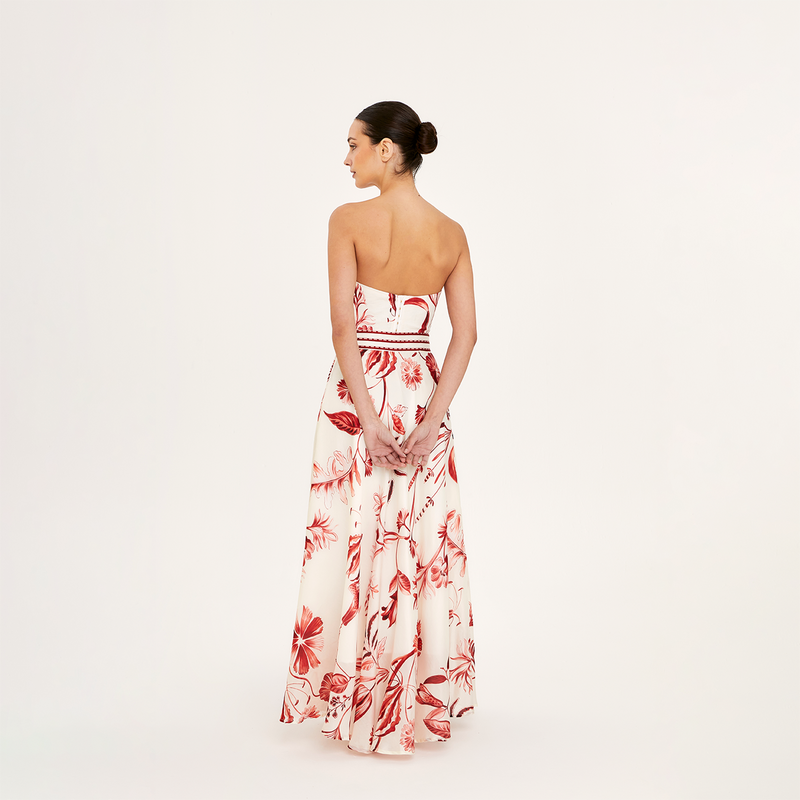 MAXI SKIRT COTTON SILK ROUGE 528A