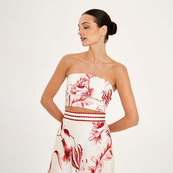 MAXI SKIRT COTTON SILK ROUGE 528A