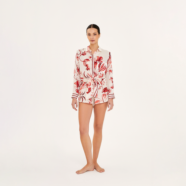 SHORT COTTON SILK ROUGE 451