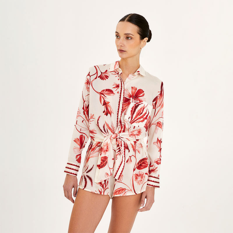 SHIRT COTTON SILK ROUGE 444