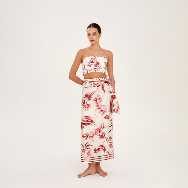 BUSTIER 100% LINEN ROUGE 412