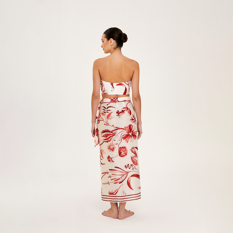 BUSTIER 100% LINEN ROUGE 412