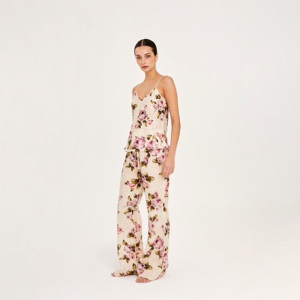 CAMISOLE 100% LINEN ROSE 421