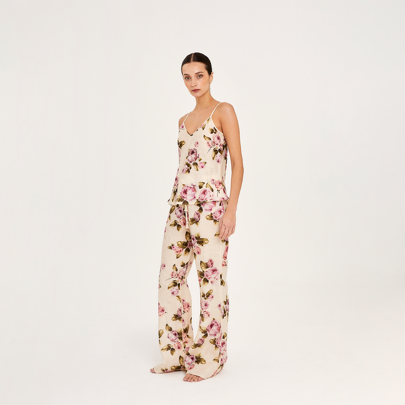 CAMISOLE 100% LINEN ROSE 421