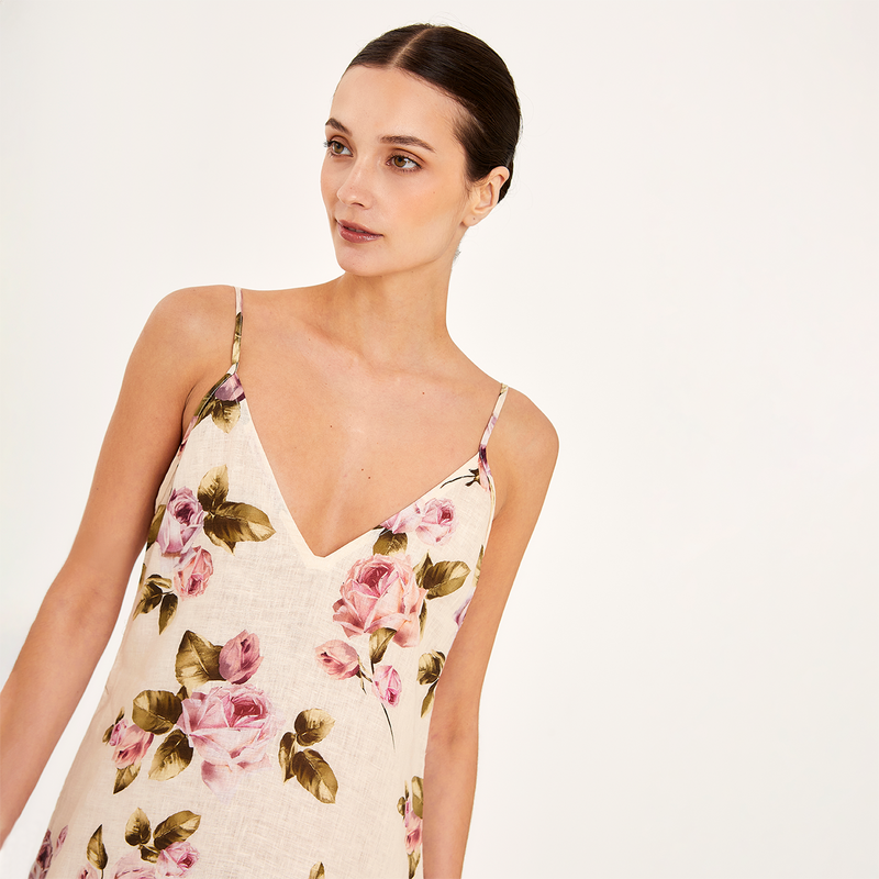 CAMISOLE 100% LINEN ROSE 421