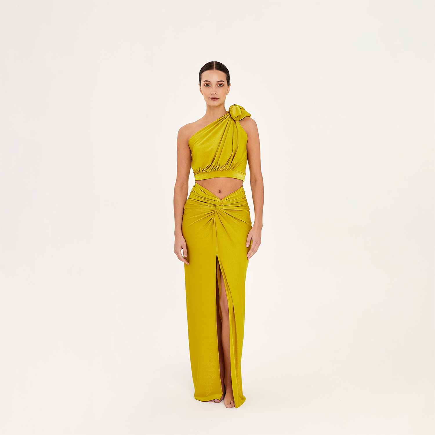 One Shoulder Blouse Lime House