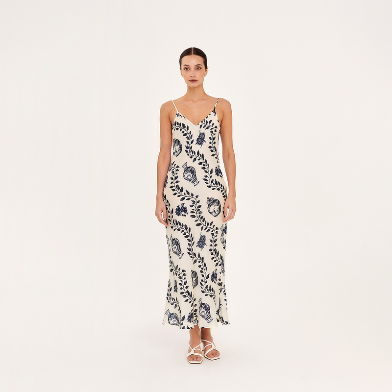 MIDI SLIP DRESS COTTON SILK DYNASTIE 297