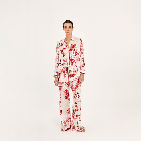 PANTS COTTON SILK ROUGE 495