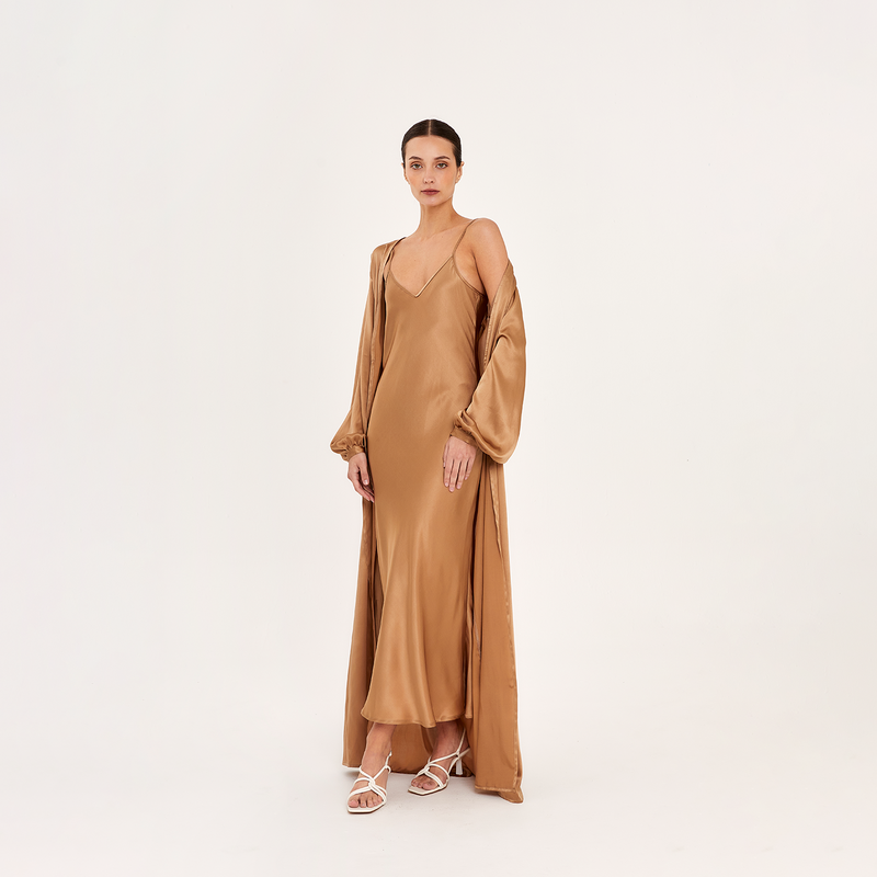 LONG CAPE SILK EA DUNE 395
