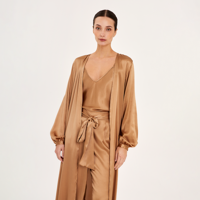 LONG CAPE SILK EA DUNE 395