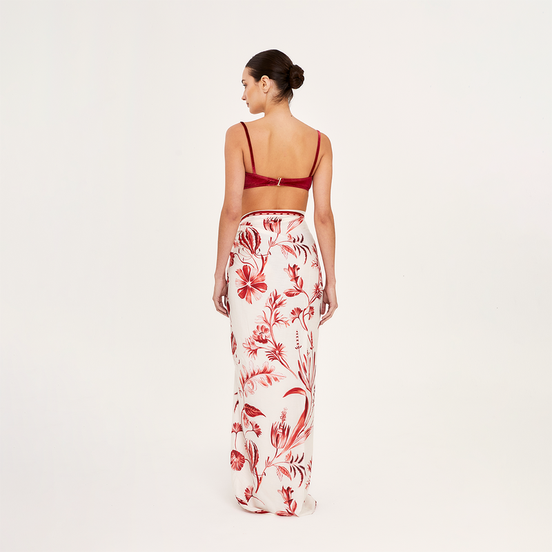 PAREO / SCARF SILK VISCOSE ROUGE 500