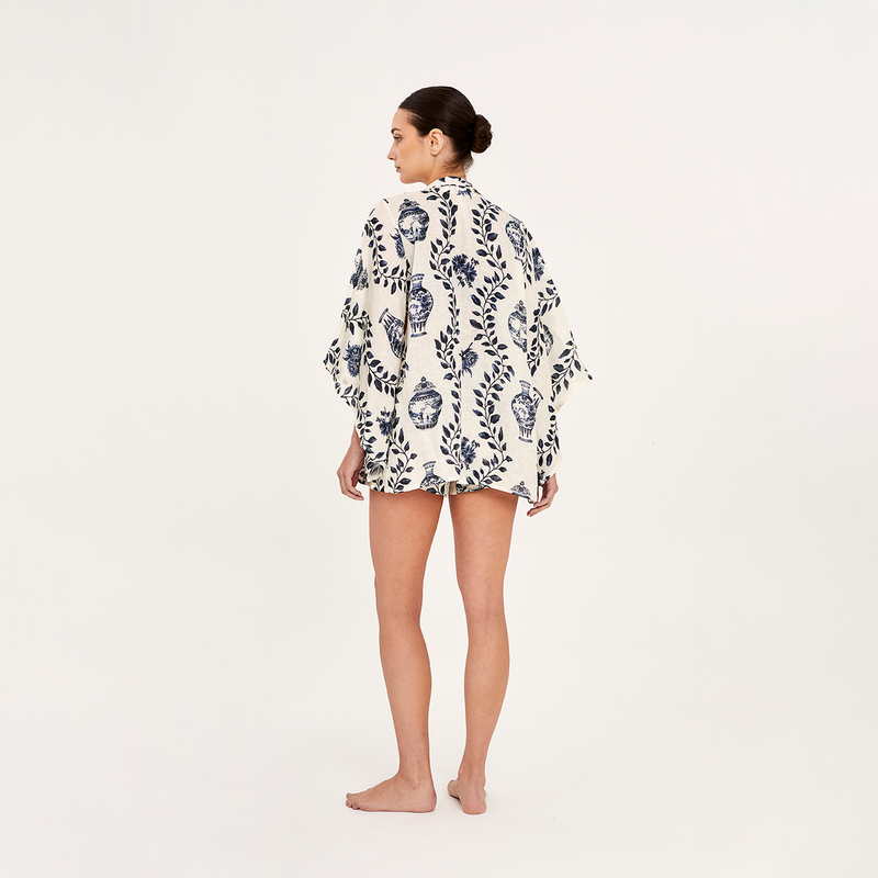 KIMONO 100% LINEN DYNASTIE 371