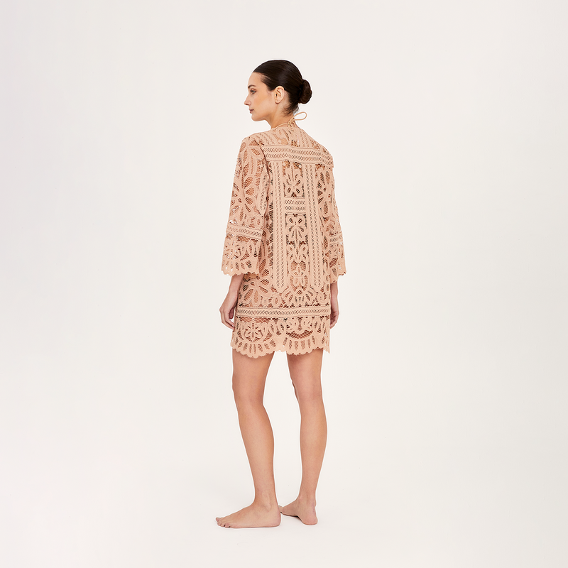 OPEN DRESS COTTON PA SAND 288