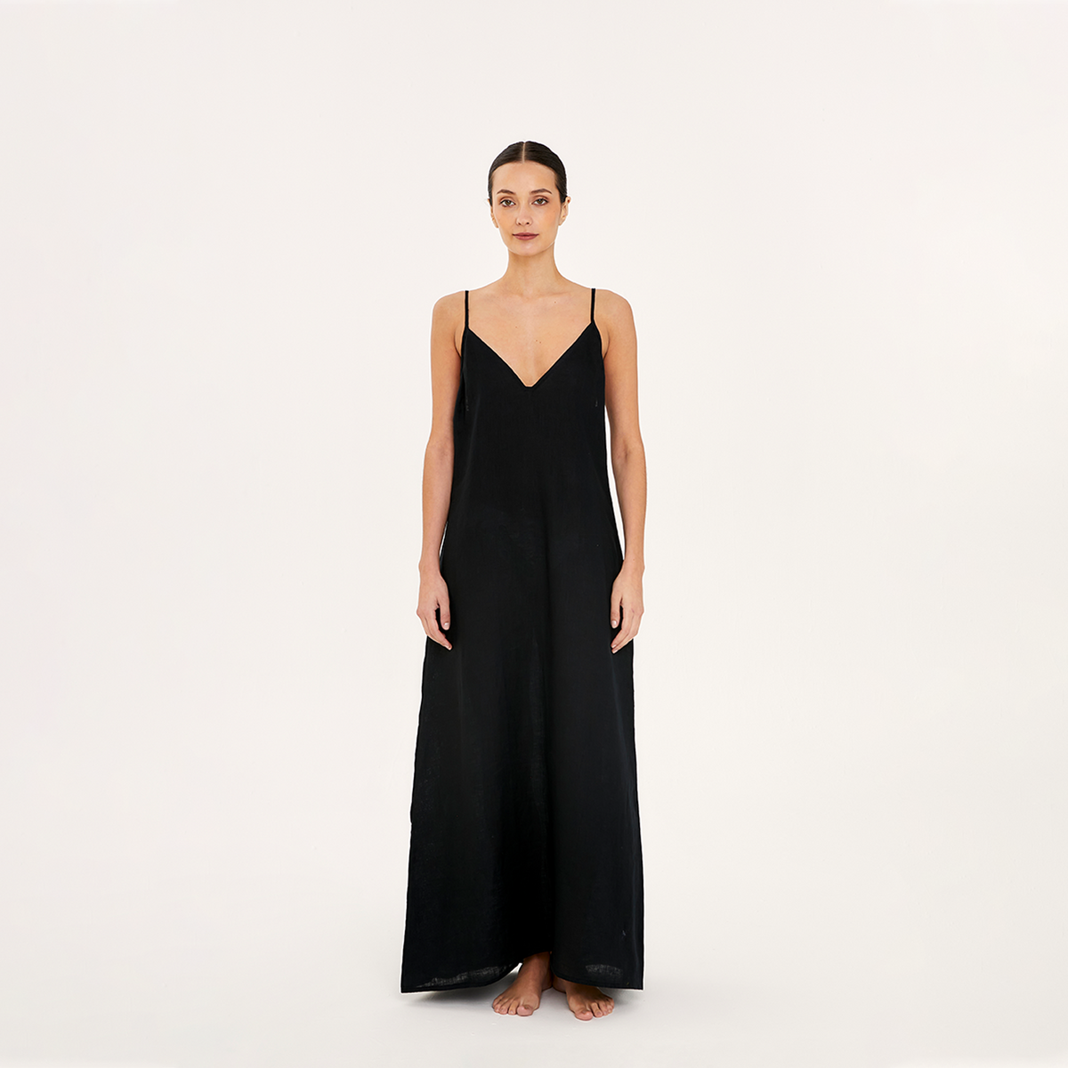 Midi Slip Dress Black
