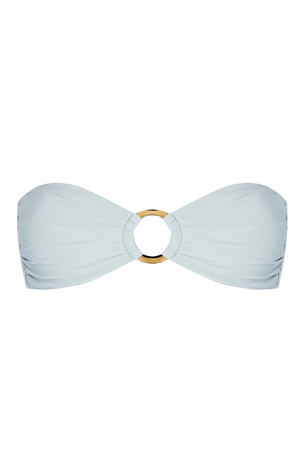 STRAPLESS BIKINI TOP WITH RING AQUA 38