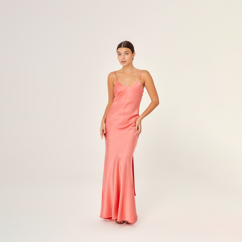SLIP MAXI DRESS SILK ELASTANE BARBIE 256
