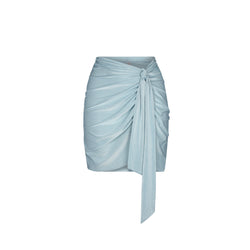 MINI SKIRT POLYAMIDE & METALLIC FIBER CELESTE 504