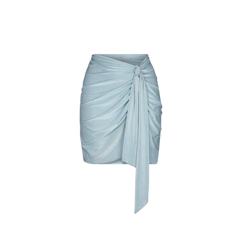 MINI SKIRT POLYAMIDE & METALLIC FIBER CELESTE 504