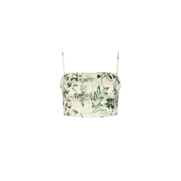 BUSTIER TOP COTTON SILK GREEN COURT 438