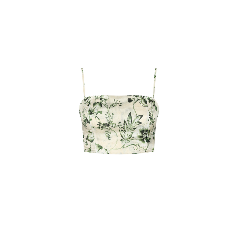 BUSTIER TOP COTTON SILK GREEN COURT 438