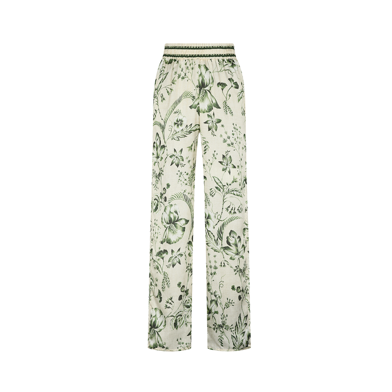 PANTS COTTON SILK GREEN COURT 497