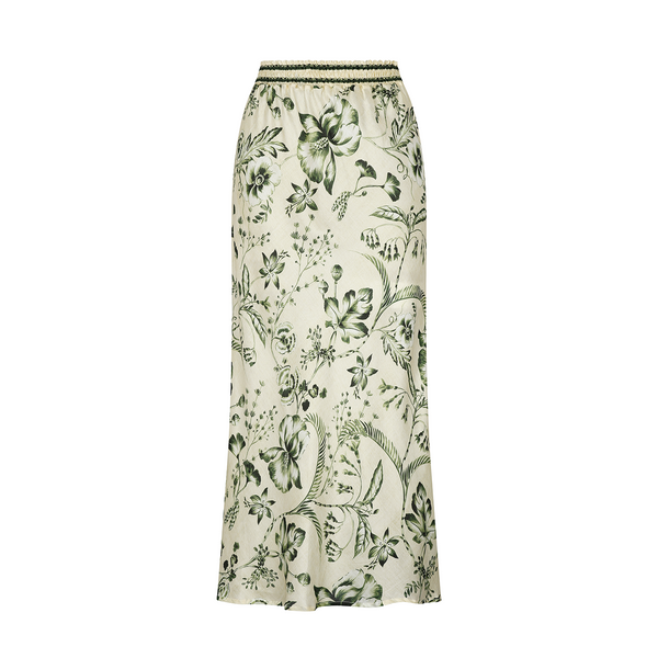MIDI SKIRT COTTON SILK GREEN COURT 539