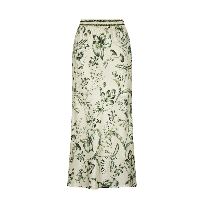 MIDI SKIRT COTTON SILK GREEN COURT 539