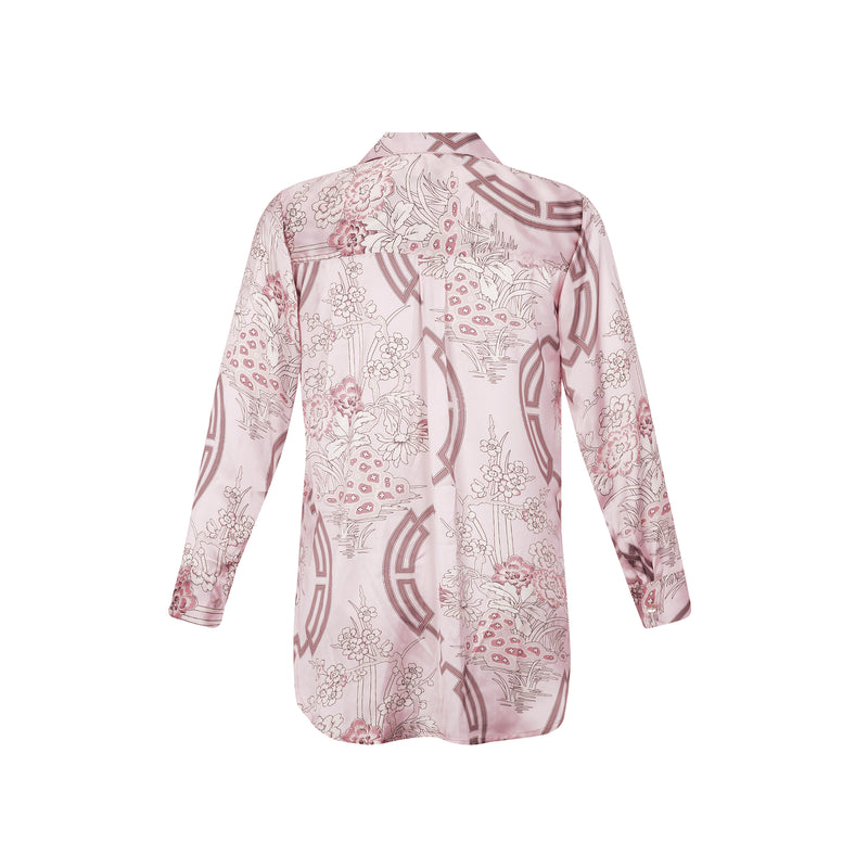 SHIRT 100% POLYESTER FLEURS DE CHINE 444