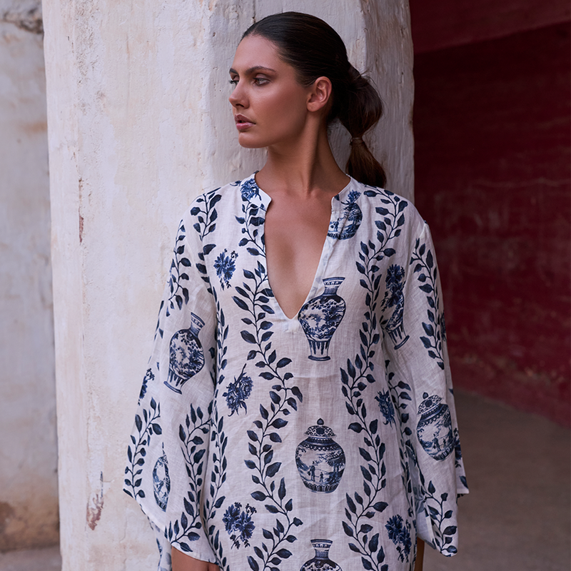 LONG KAFTAN 100% LINEN DYNASTIE 351