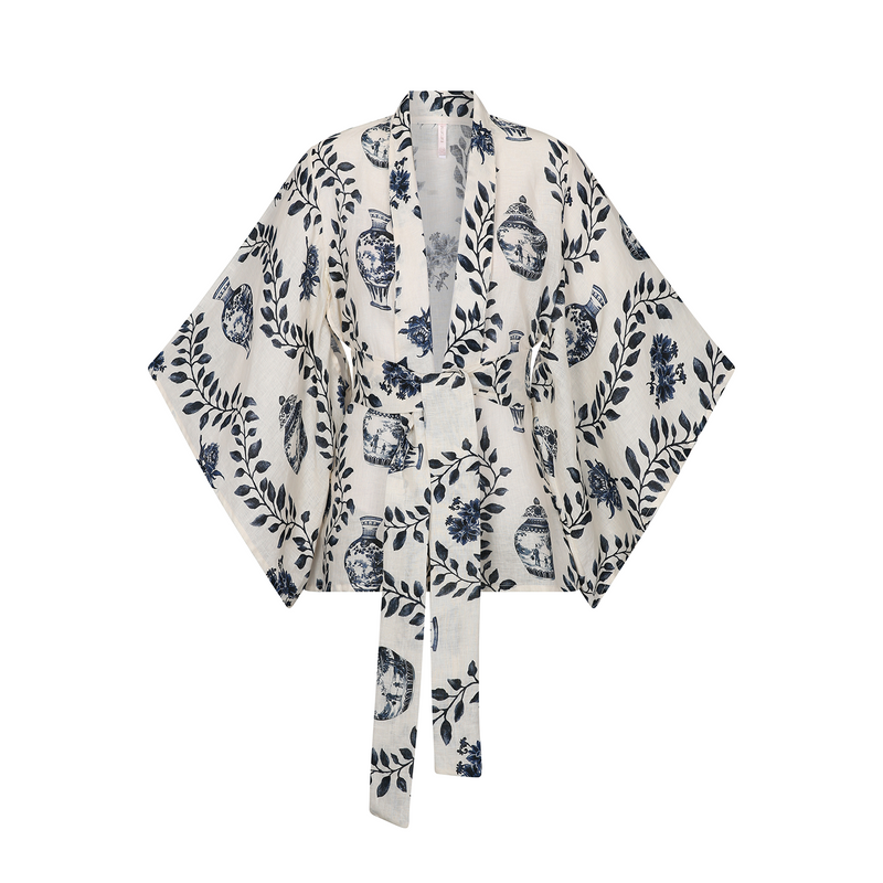 KIMONO 100% LINEN DYNASTIE 371