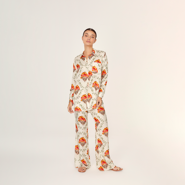 SHIRT 100% SILK VIA FLORA 444
