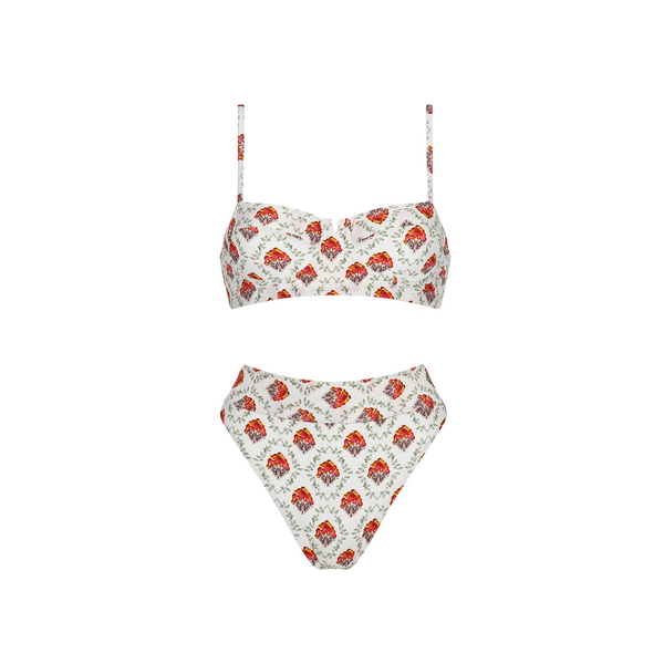 SHORT BUSTIER TOP VIA FLORA 80