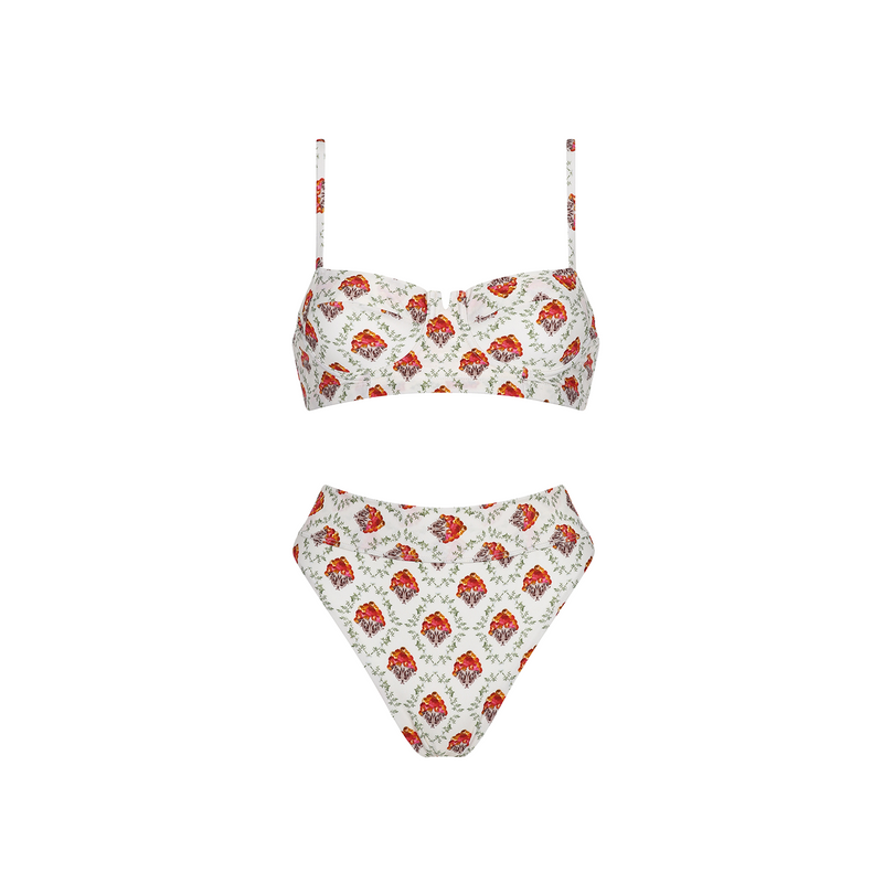 SHORT BUSTIER TOP VIA FLORA 80
