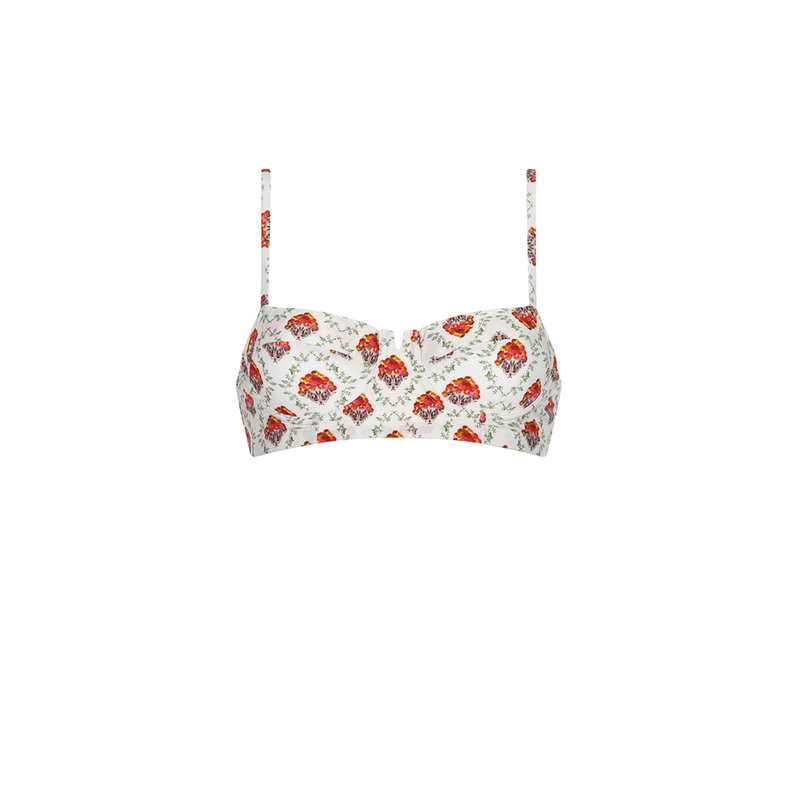 SHORT BUSTIER TOP VIA FLORA 80