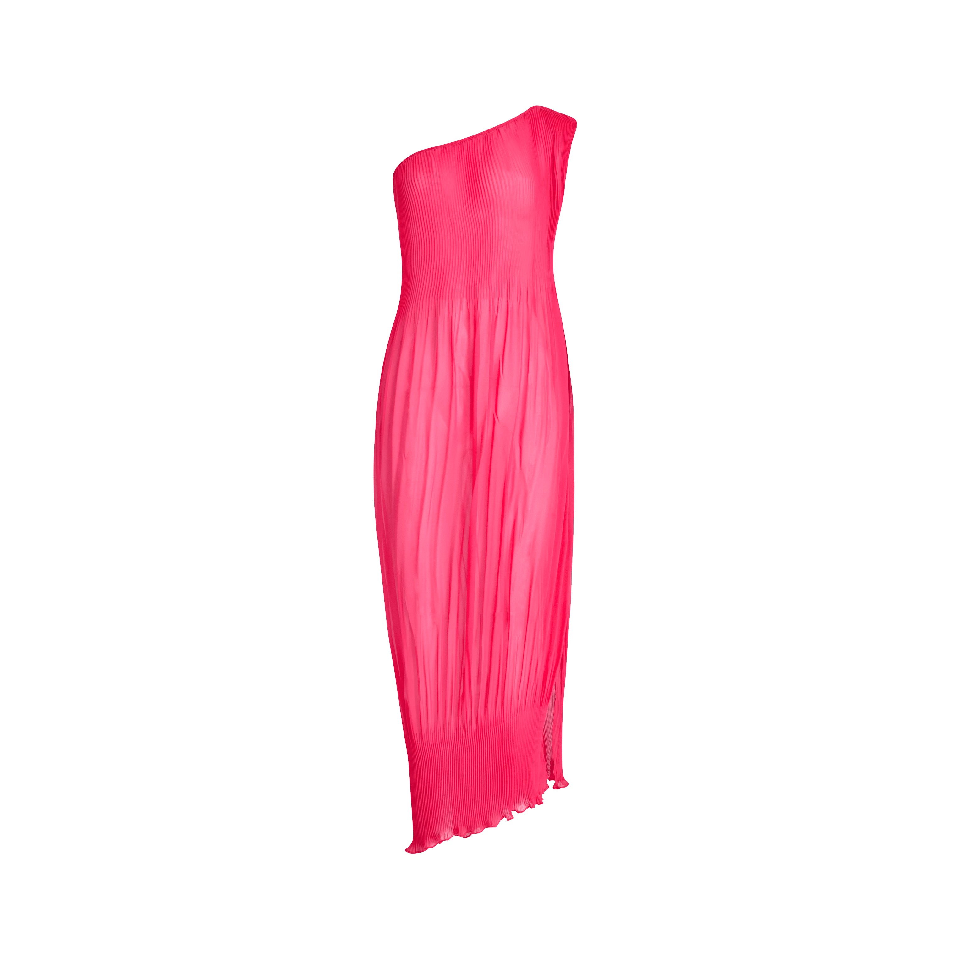 One Shoulder Maxi Tunic Fuchsia