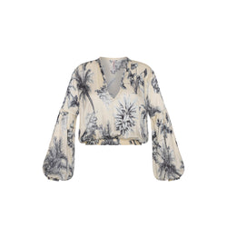 BLOUSE VISCOSE & SILK GRASSE BLEUE 432