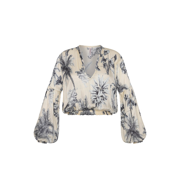 BLOUSE VISCOSE & SILK GRASSE BLEUE 432