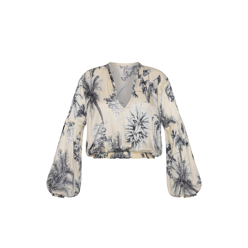 BLOUSE VISCOSE & SILK GRASSE BLEUE 432