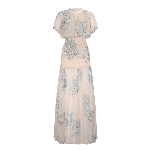 MAXI DRESS 100% SILK CHIFFON HORTENSE MAUVE 255