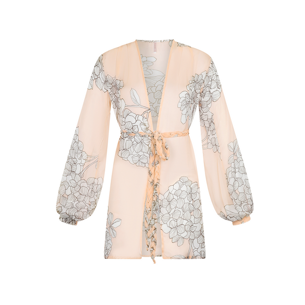 BLOUSE 100% SILK CHIFFON HORTENSE MAUVE 430