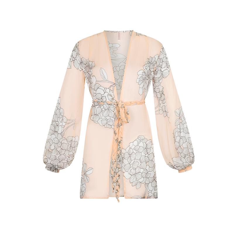 BLOUSE 100% SILK CHIFFON HORTENSE MAUVE 430