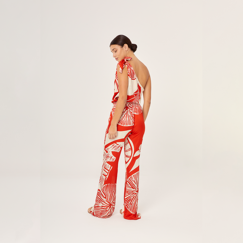 PANTS SILK VISCOSE RED LEMON 495
