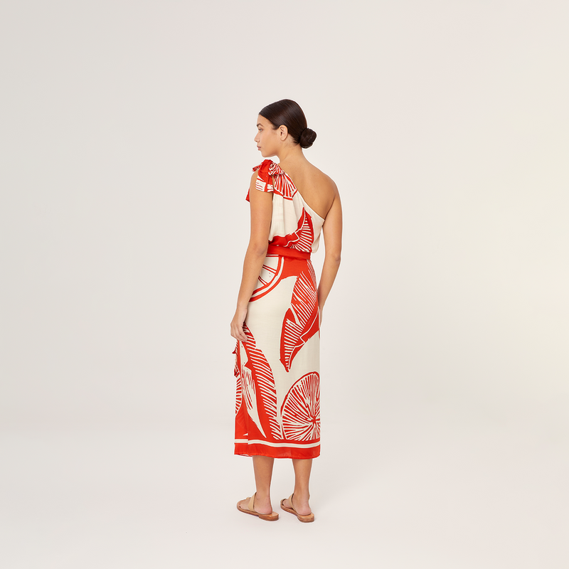 BLOUSE SILK VISCOSE RED LEMON 411