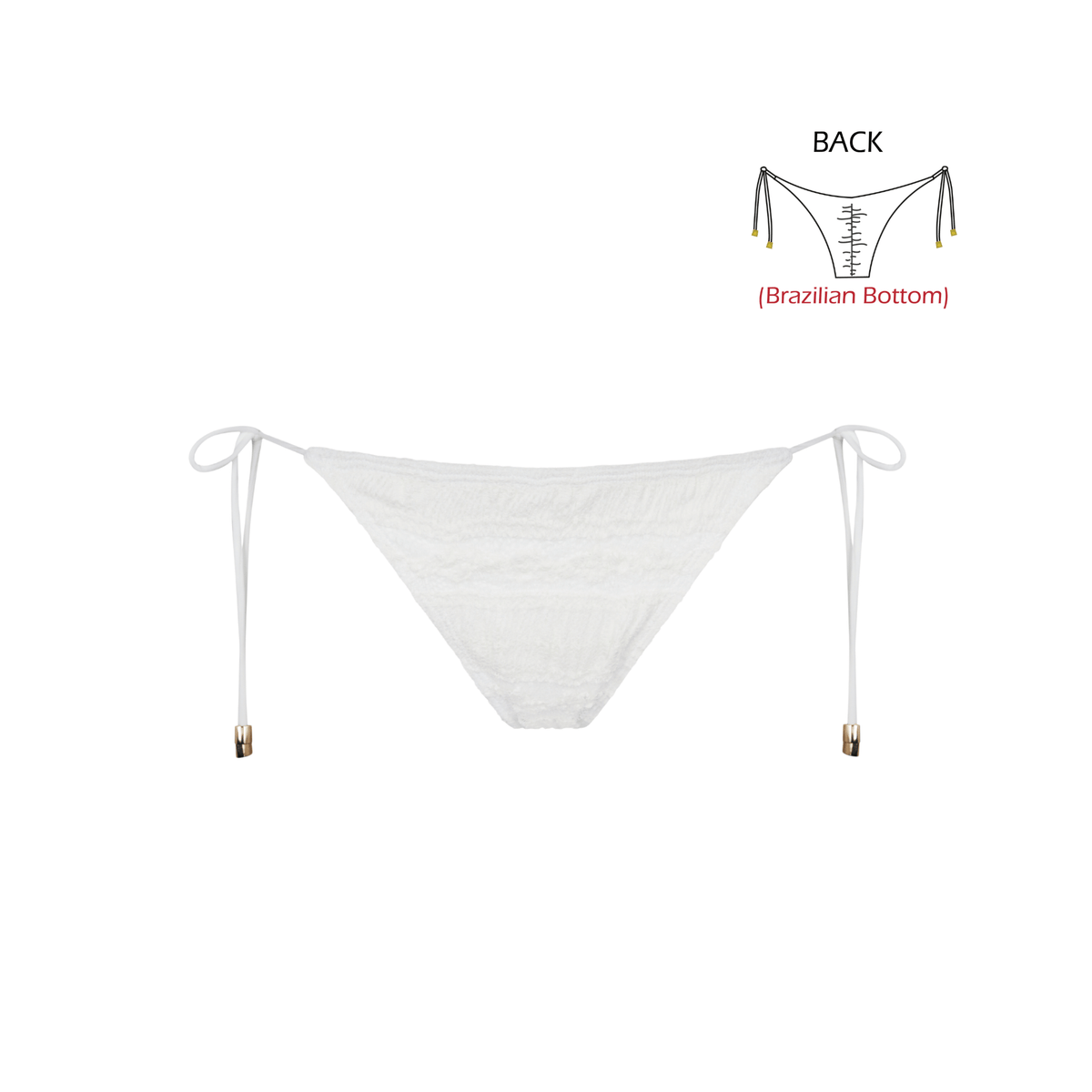 Side Tie Brazilian Bottom Lotus White