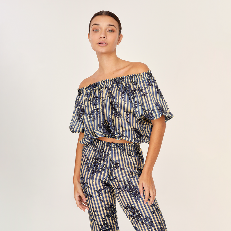 CROP TOP COTTON SILK MANDARIN 410