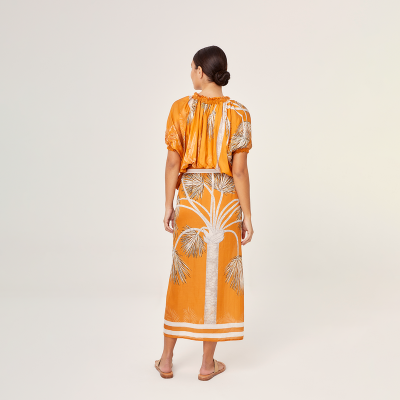 WRAP SKIRT SILK VISCOSE VILLA ORANGE 527
